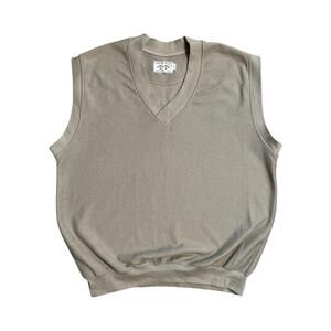 Snake Eyes Apparel Golf Vest Men's Size Large V Neck Embroidered Logo Beige